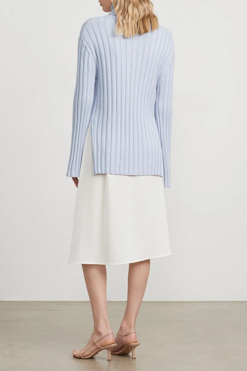 THE RIBBED TURTLENECK - IVORY