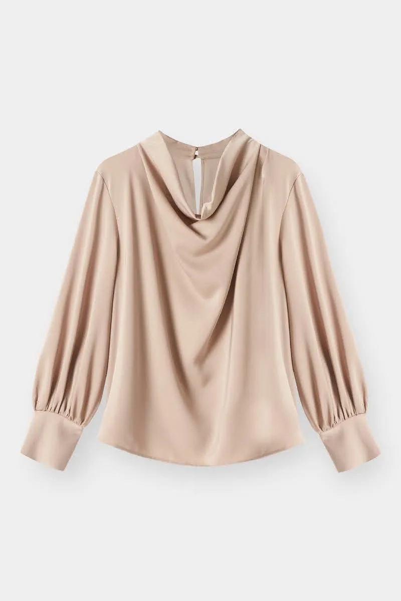 THE SILK BLOUSE - MUSHROOM