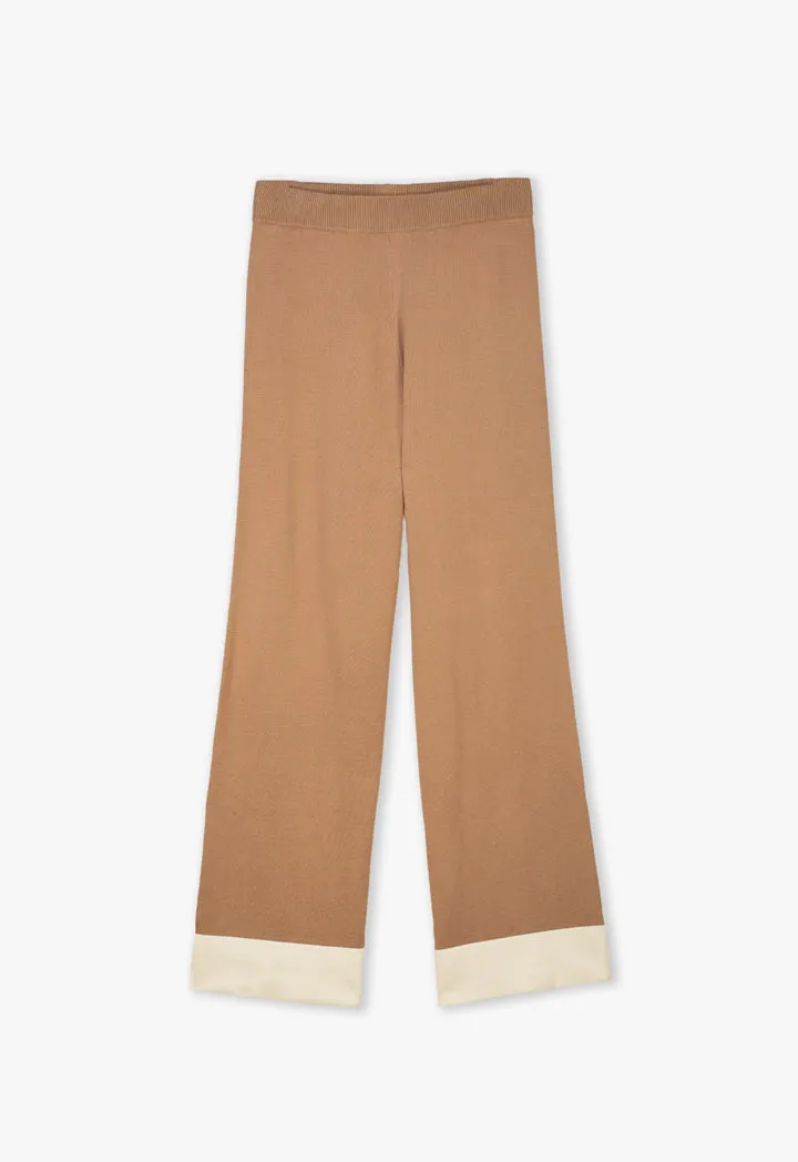 Two Tone Striped Hem Trouser