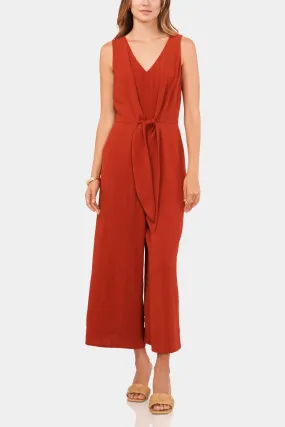 V-neck Front Tie Jumpsuit