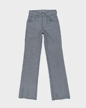 Vintage 90s LEE Blue Dogtooth Patterned Bootcut Trousers - W27 L33