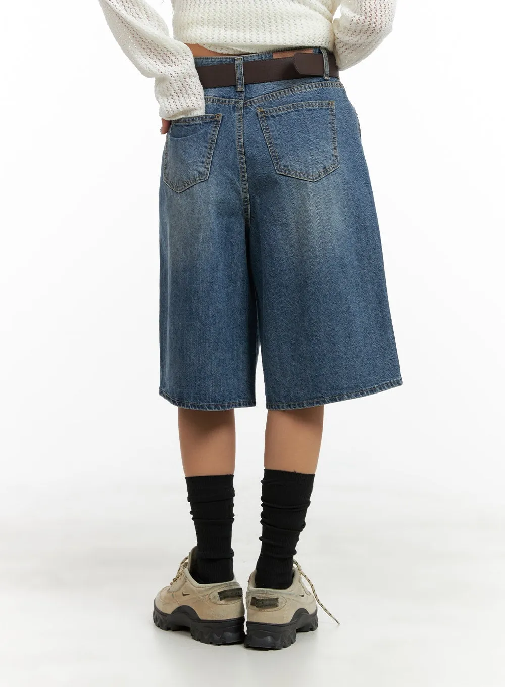 Vintage Washed Wide Leg Jorts CA415