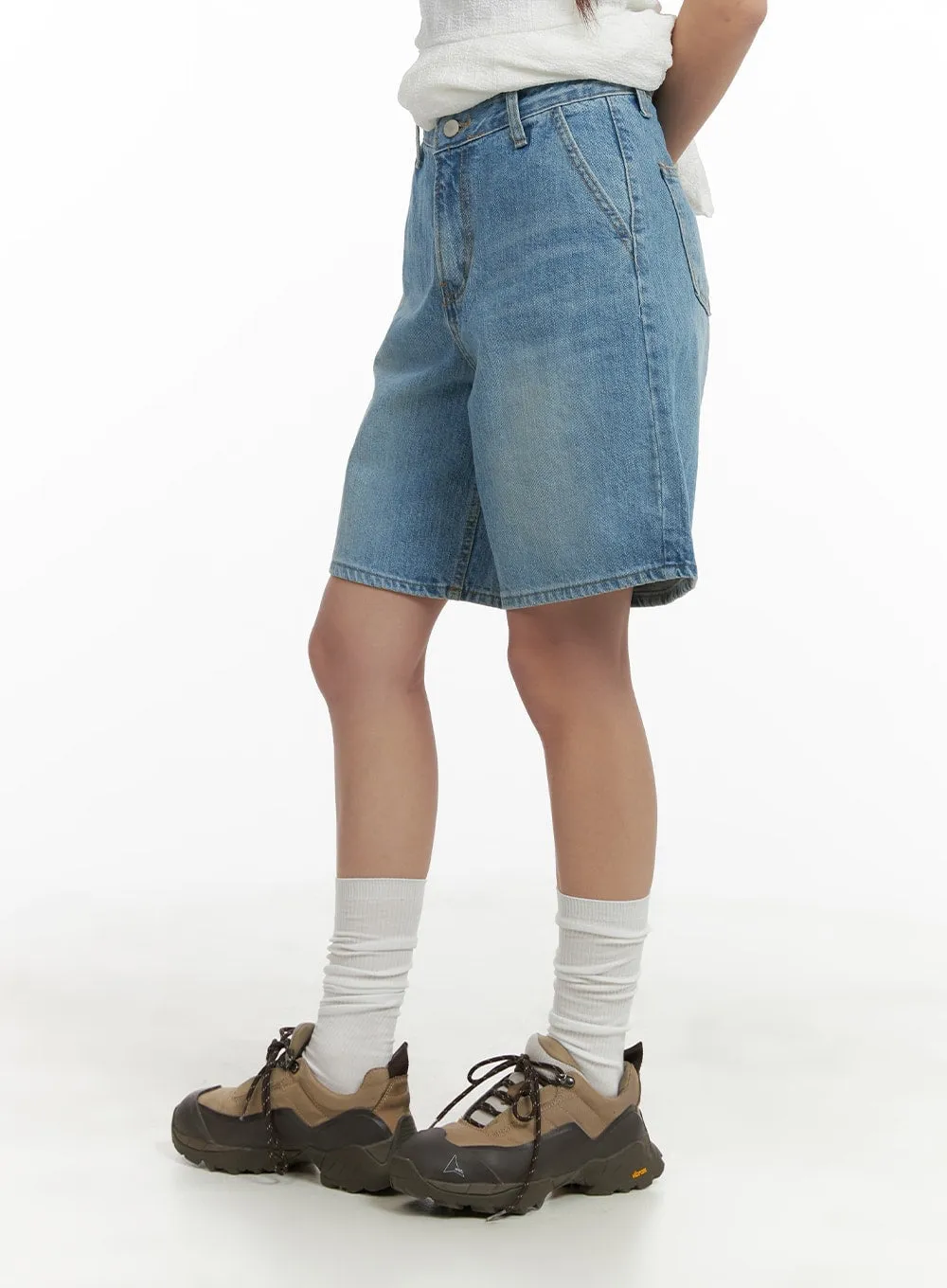 Washed Wide Leg Jorts CA409