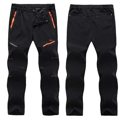 Waterproof Hiking Straight Leg Sport Pants Mens Outdoor Quick Drying Zipper Pockets Trousers