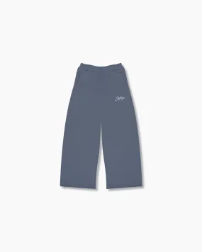 Wide Leg Sweatpants - Dull Blue