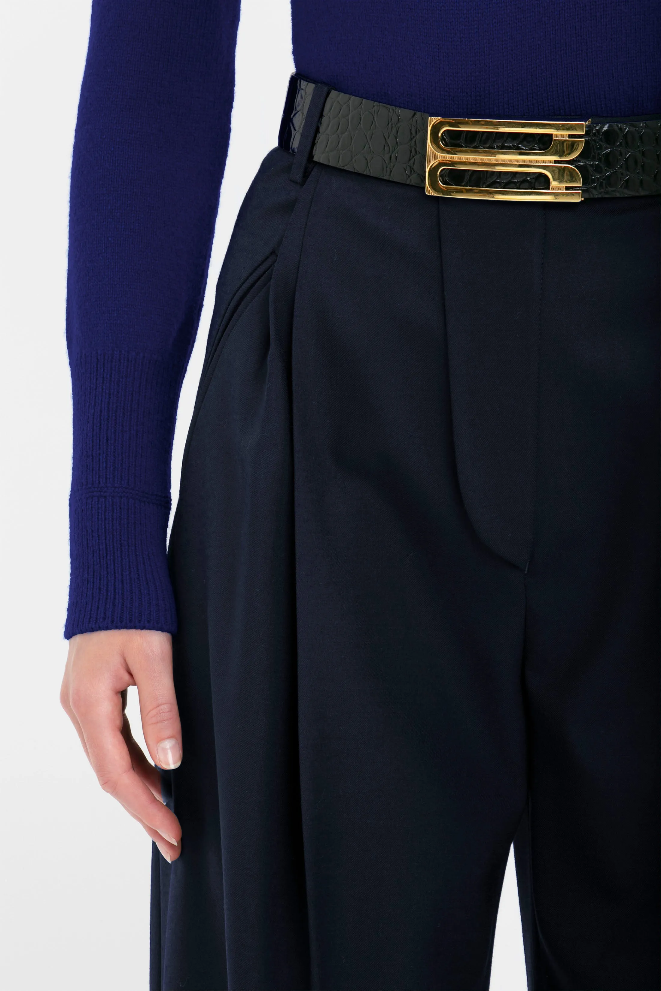 Wide Leg Trouser In Midnight