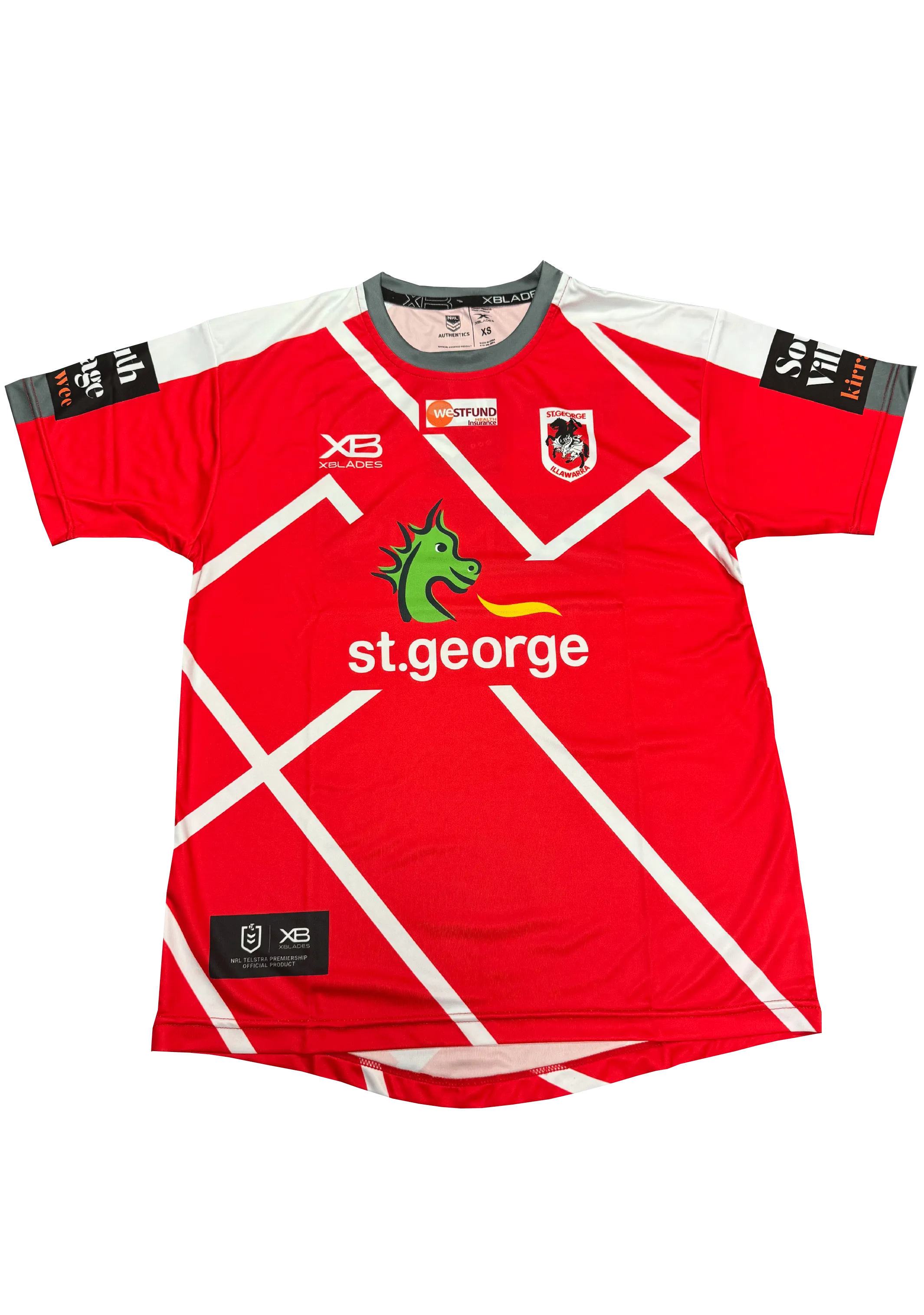 X Blades Mens St George Training Tee <BR> STG TGT L19 M RDW